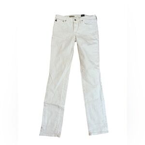 AG Adriano Goldschmied The Stevie Slim Straight White Jeans
